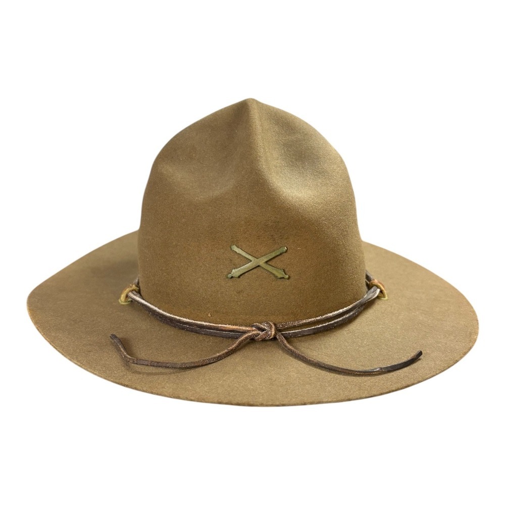 Vintage 1930s-1940s U.S. Army Cavalry Campaign Hat Mallory Cravenette WWII-era‎